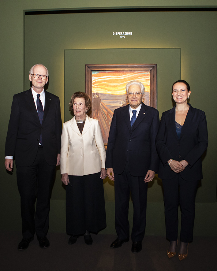Il Presidente della Repubblica e la Regina Sonja di Norvegia all'anteprima della mostra su Much a Roma