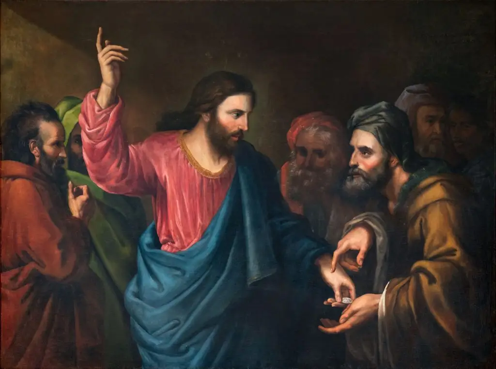 opera di Carlo Sapelli, Il Tributo, inventario 804, Musei Reali, Galleria Sabauda, Torino come locandina della mostra L’Arte dei Papi - da Perugino a Barocci