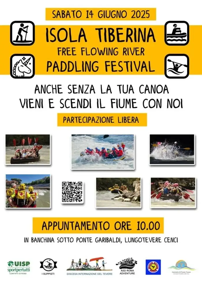 Tra le cose da fare a Roma sabato 14 giugno: Free Flowing River Paddling Festival 2025