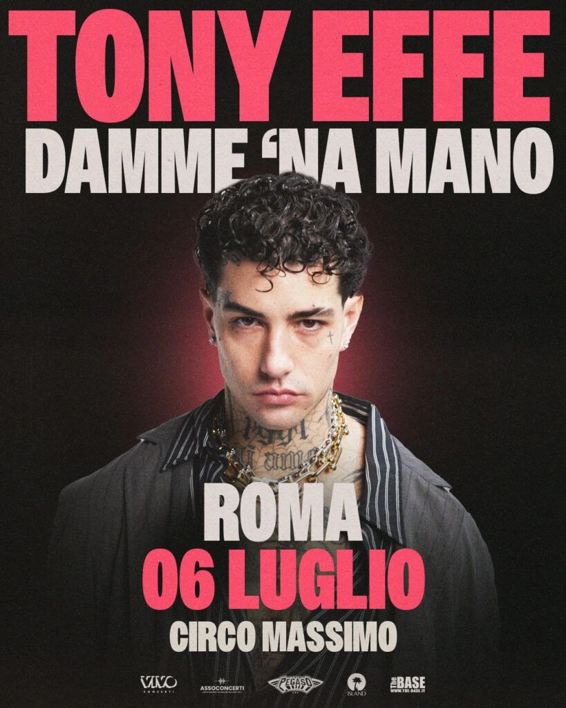 Tony Effe in concerto a Roma luglio 2025