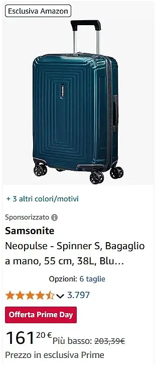 Samsonite Neopulse - Spinner S, Bagaglio a mano, 55 cm, 38L, Blu (Metallic Blue)