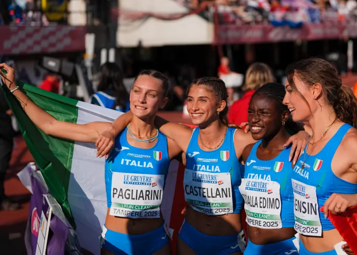 4x100 Italia d'oro agli Europei under 20 2025