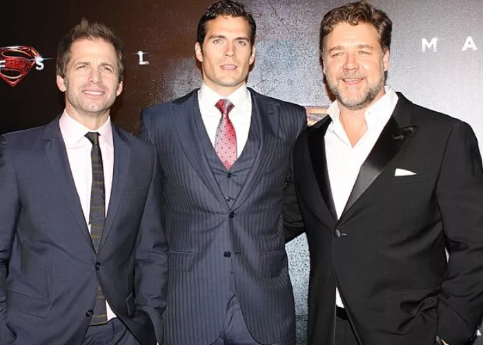 Zack Snyder, Henry Cavill e Russell Crowe
