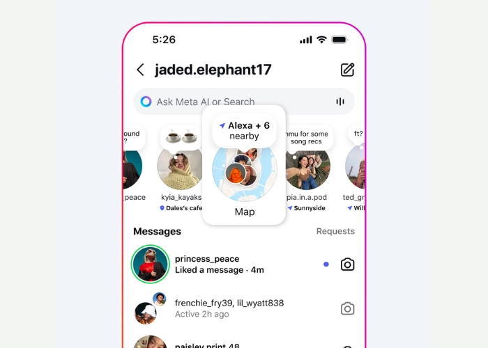 Condivisione posizione su Instagram