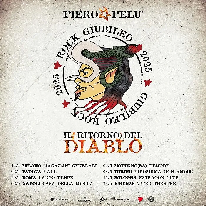 Tra gli eventi di domenica 12 ottobre 2025, a Roma c'è Piero Pelù - Il Ritorno del Diablo
