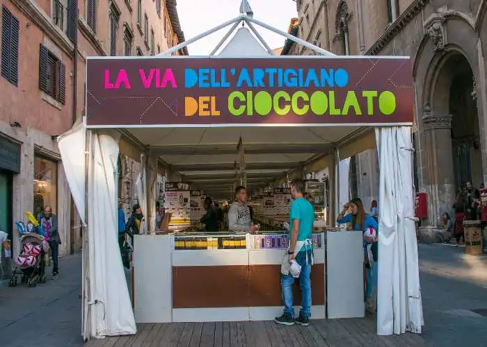 Un momento dell'Eurochocolate a Perugia