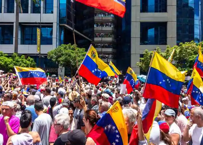 Una manifestazione di piazza in Venezuela