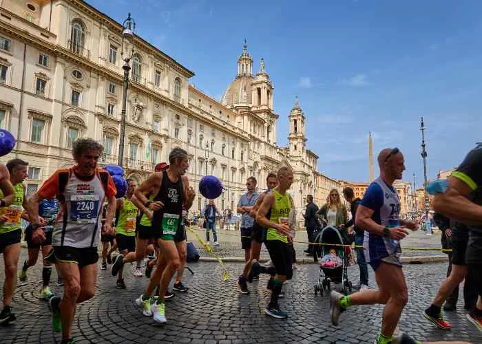 Un momento di una maratona a Roma
