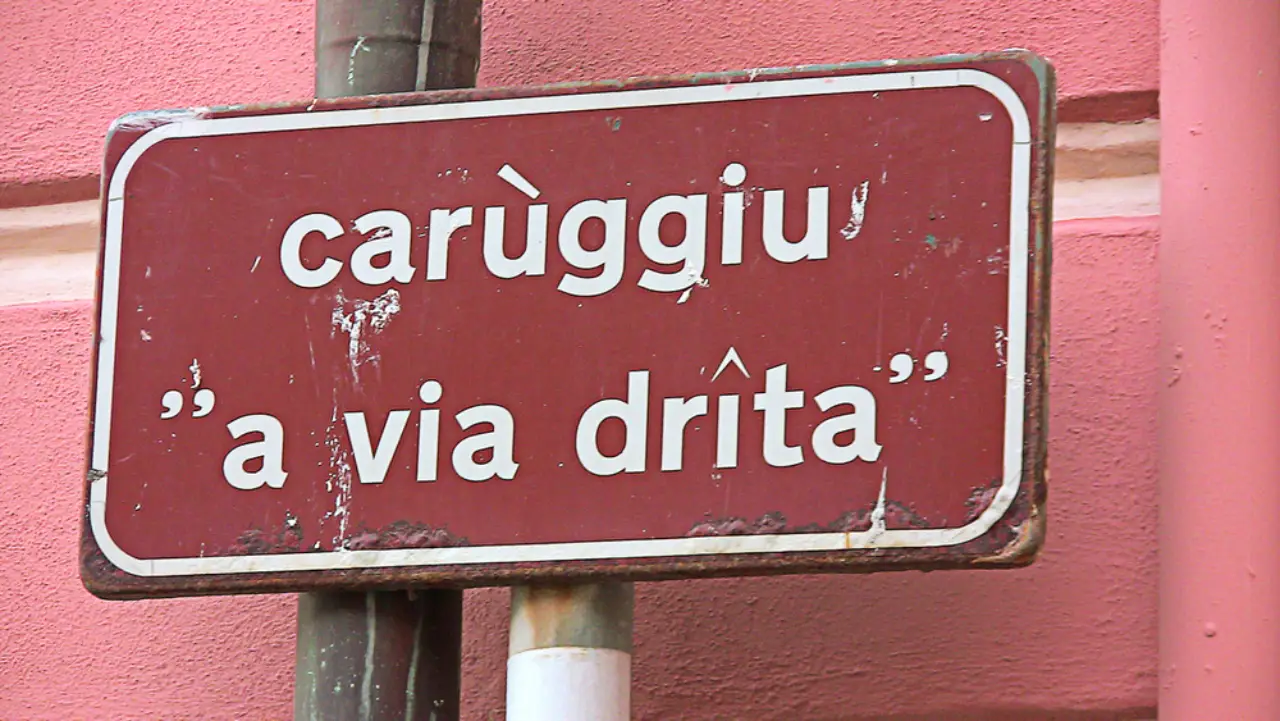 Cartello in dialetto ligure