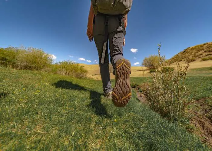 Un uomo cammina nella natura