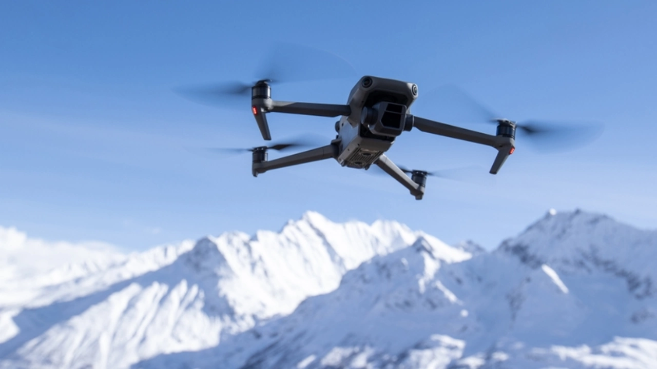 Un drone in alta montagna