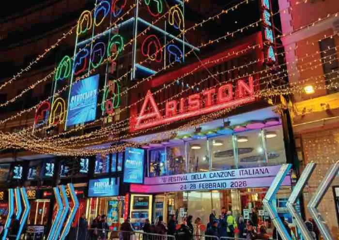 Il Teatro Ariston in occasione del Festival di Sanremo 2026