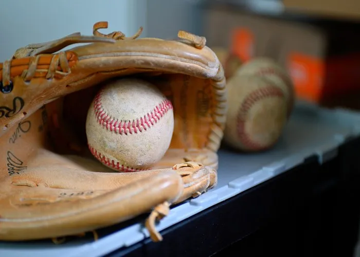 Palla e guantoni da baseball