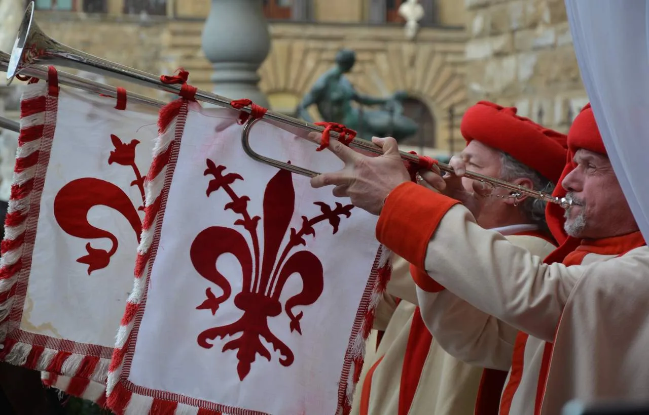 Un momento del Calcio Storico Fiorentino a Firenze