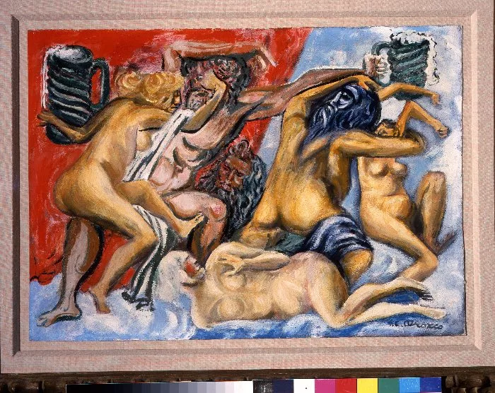 Parnaso mexicano con catrinas de pulquería