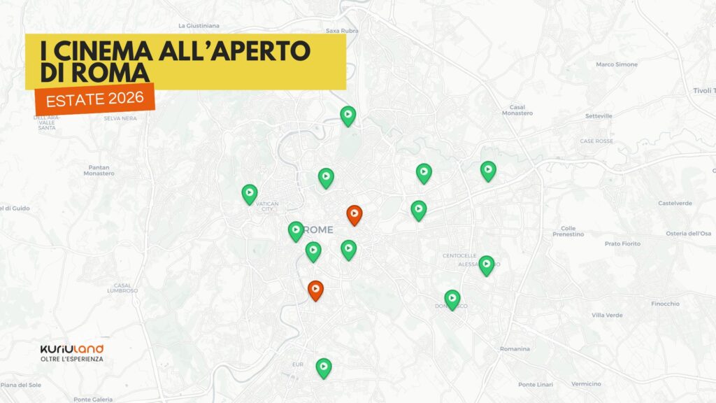 Mappa Cinema all'aperto Roma estate 2026
