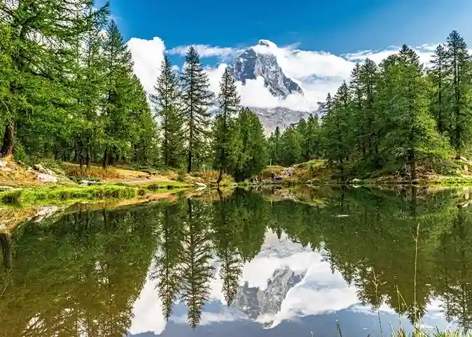 Lago blu di Breuil Cervinia