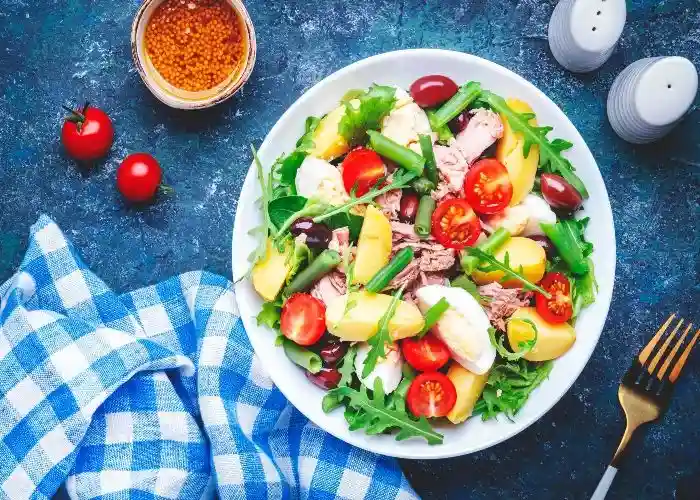 Insalata di fagiolini, patata e uovo sodo