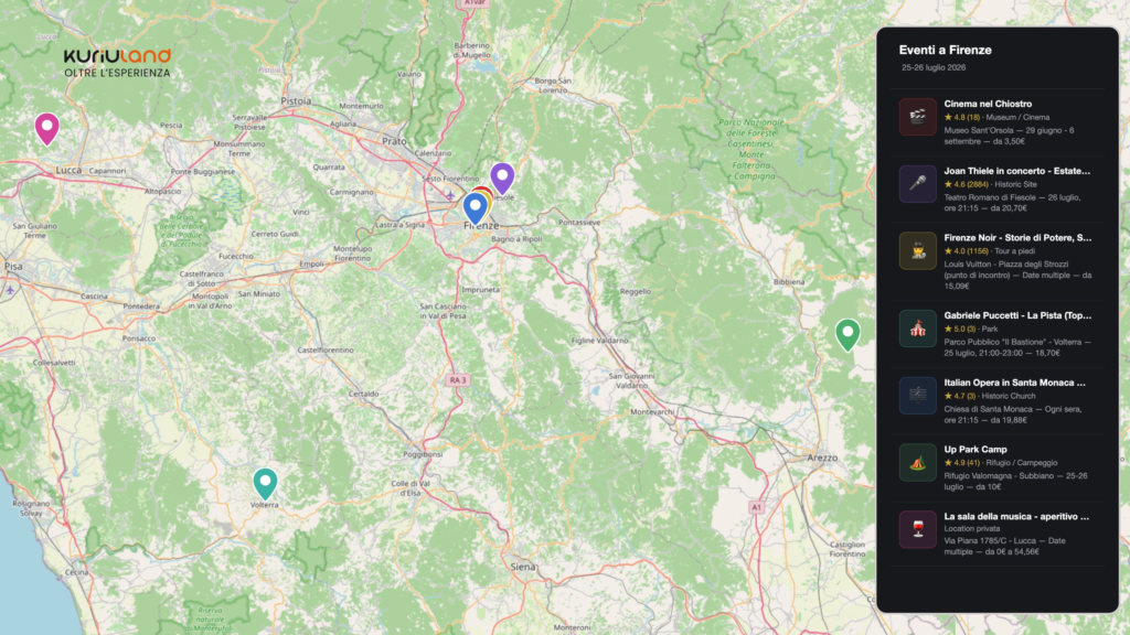 Cosa fare a Firenze e dintorni questo weekend mappa degli eventi di sabato 25 e domenica 26 luglio