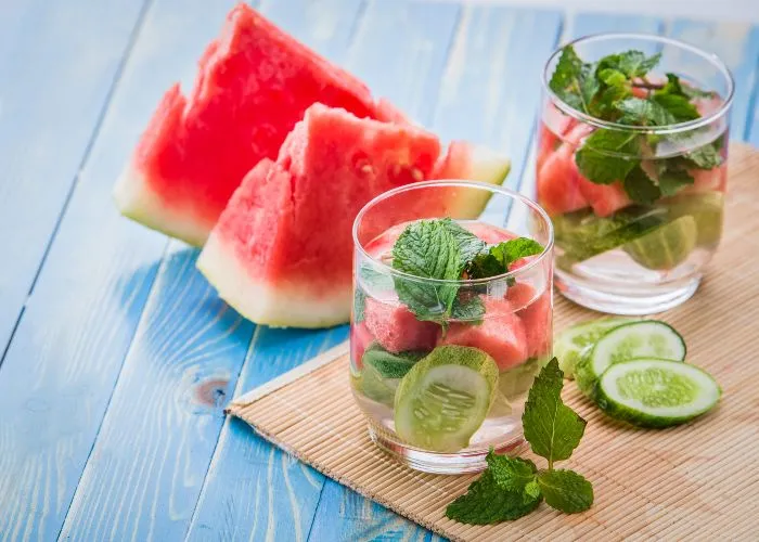Acqua aromatizzata con frutta di stagione