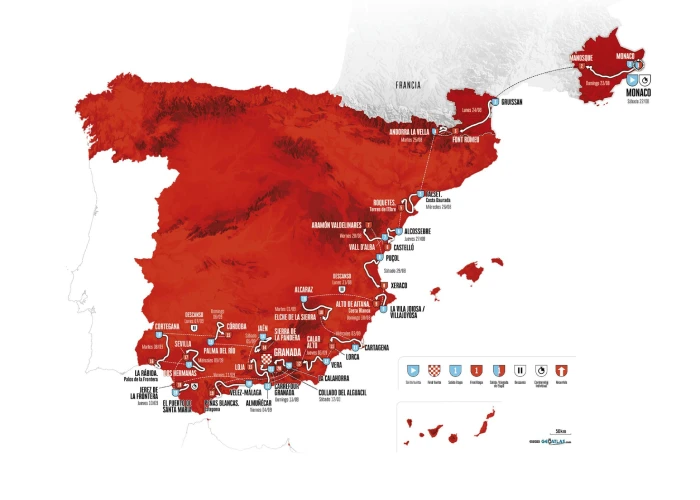 Percorso della Vuelta di Spagna 2026