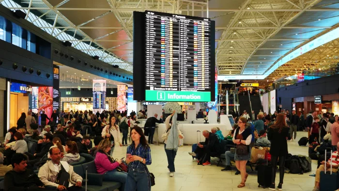 Terminal partenze aeroporto di Roma Fiumicino