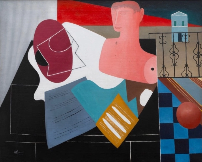 Atanasio Soldati, Composizione con busto rosso