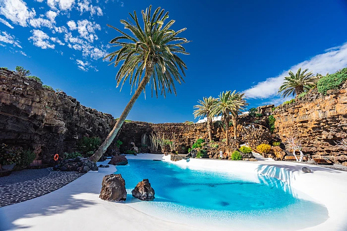spiaggia Jameos del Agua, a Lanzarote, nelle Isole Canarie