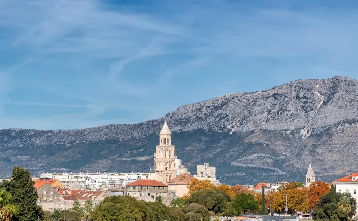 Veduta della città vecchia di Spalato e del Palazzo di Diocleziano, in Croazia