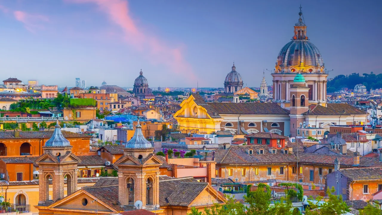 Veduta panoramica dall'alto di Roma